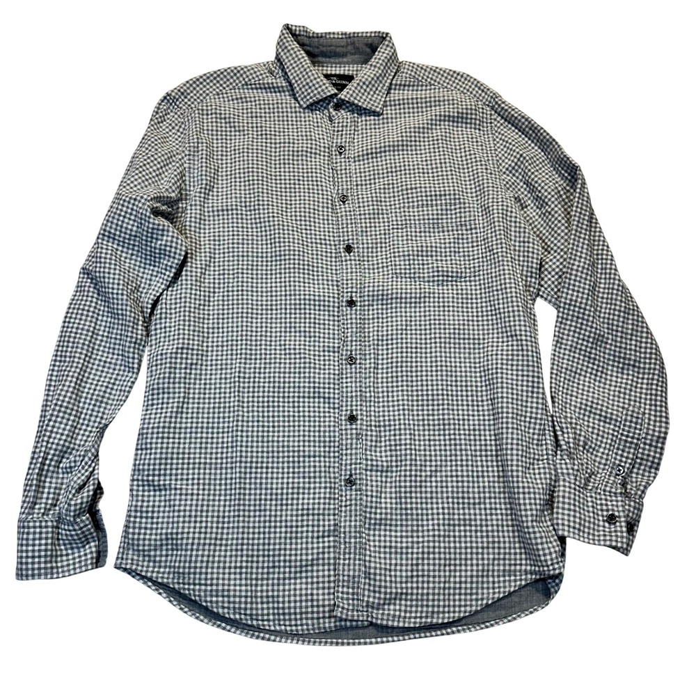 Rodd & Gunn Button Down Shirt Mens Large Grey Gingham Check Sports Fit Cotton